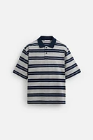 STRIPED RELAXED FIT POLO SHIRT