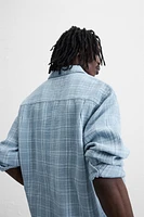 CHEMISE À CARREAUX EFFET PLISSÉ