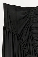 JUPE MIDI GEORGETTE DRAPÉE