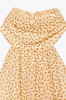 ROBE COURTE IMPRIMÉE À VOLANTS