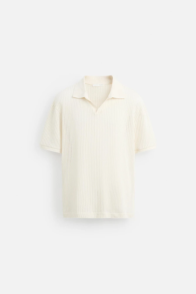 POLO À MAILLES AJOURÉES