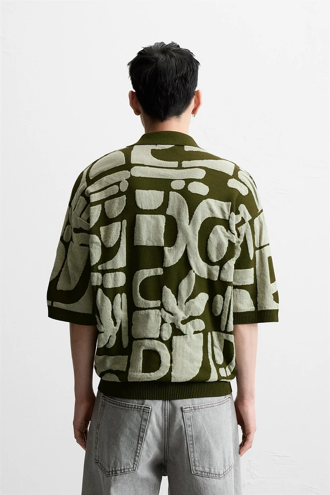 POLO EN MAILLE JACQUARD CONTRASTE
