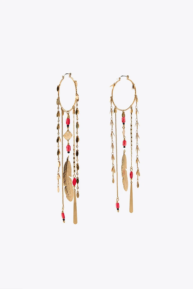 FEATHER CASCADE EARRINGS