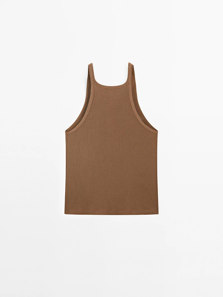 100% cotton halter top