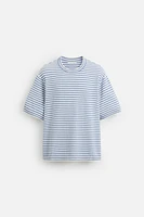 STRIPED TEXTURED KNIT T-SHIRT
