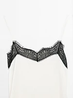 Robe longue nuisette contrastante