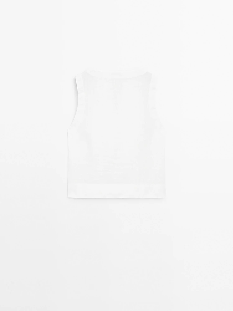 Blouse 100 % lin avec coutures