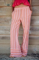 STRIPED WIDE RUSTIC PANTS