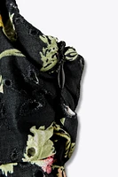 PRINTED MIDI DRESS WITH OPENWORK EMBROIDERY