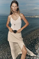 JUPE MIDI COMBINÉE CEINTURE