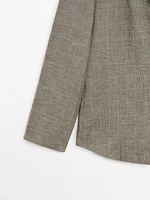 Lightweight check cotton blend blazer