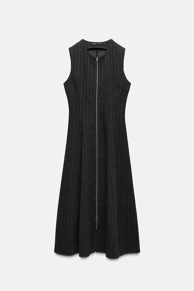 PINSTRIPE MIDI DRESS