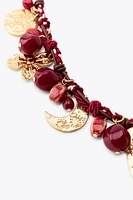 TRIPLE CORD CHARM NECKLACE