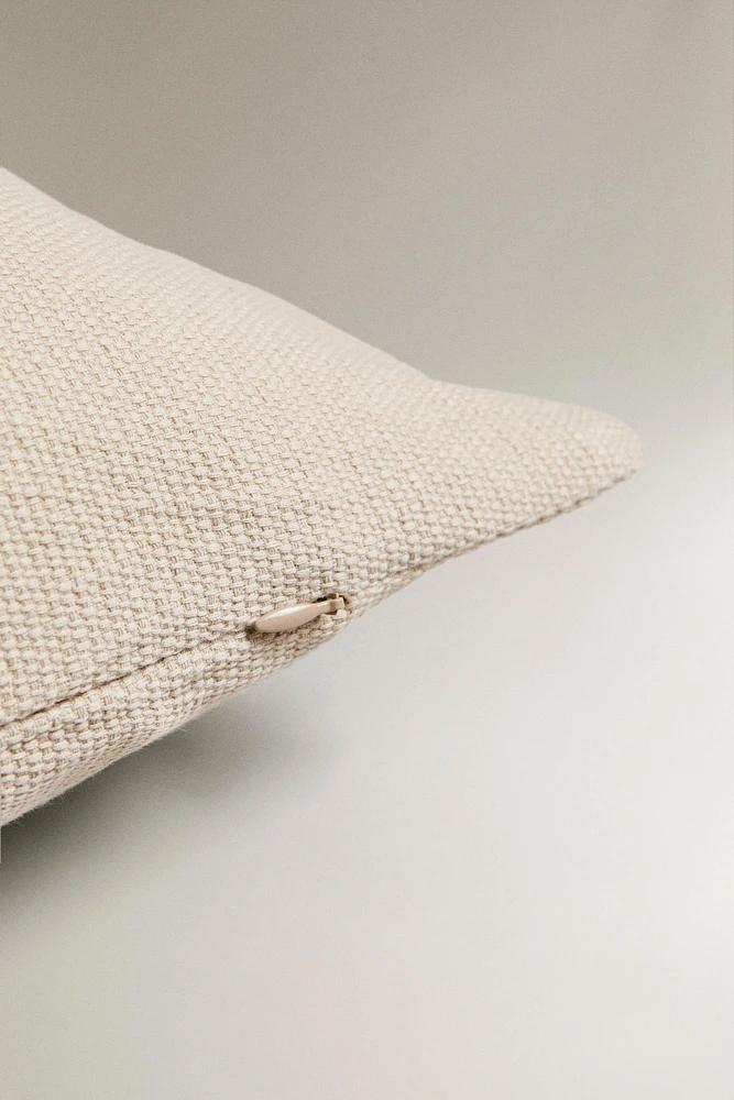 TEXTURED COTTON THROW PILLOW COVER