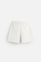 BERMUDA EN COTON - LIN PLIS