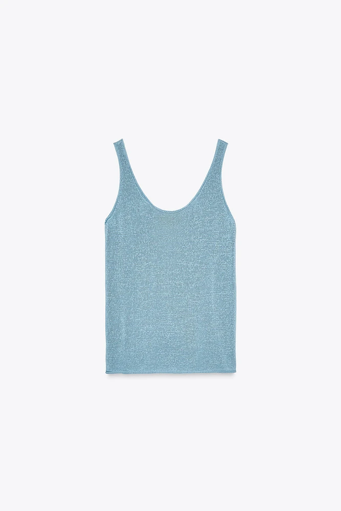 LINEN KNIT TOP