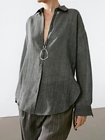 Flowing maltinto ramie blend shirt