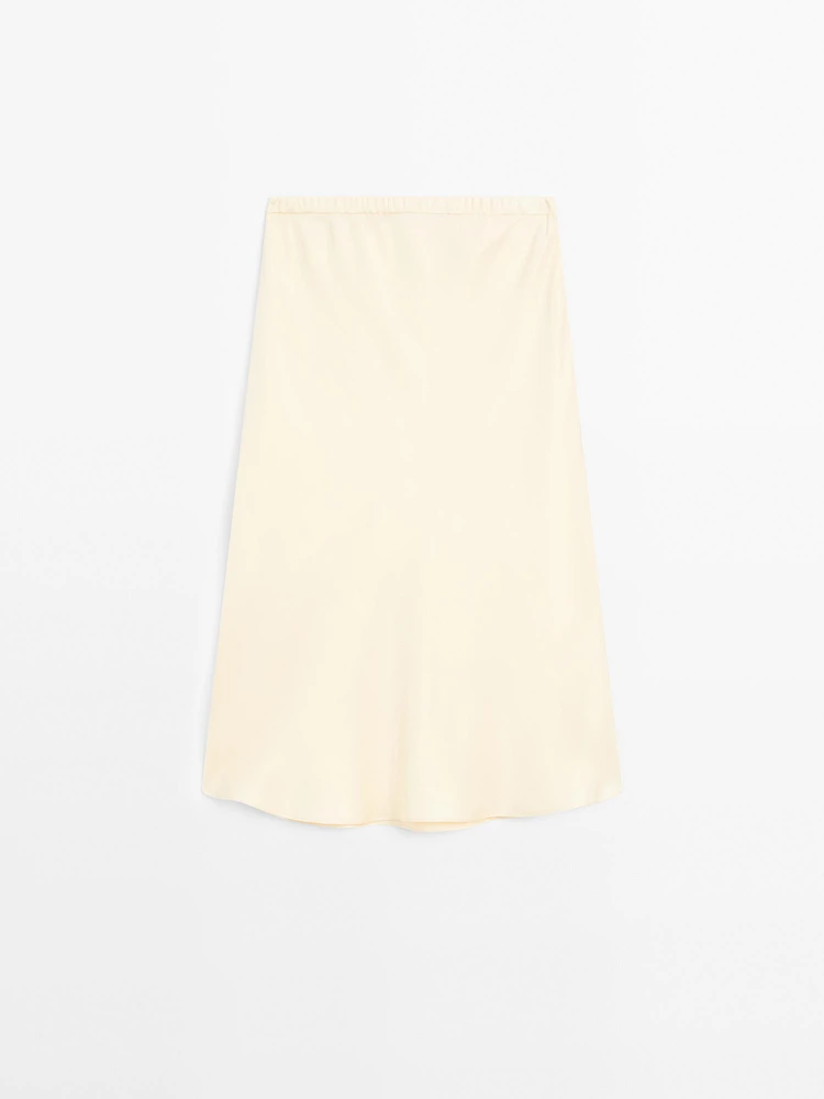 Flowing satin-effect skirt