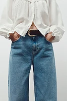 Z1975 HIGH-WAISTED WIDE LEG TAPERED BELTED JEANS