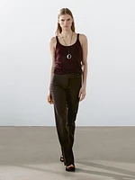 Sleeveless 100% cotton knit T-shirt