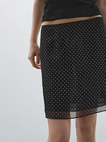 Short polka dot print skirt