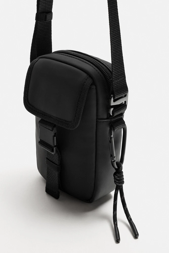 RUBBERIZED CROSSBODY BAG
