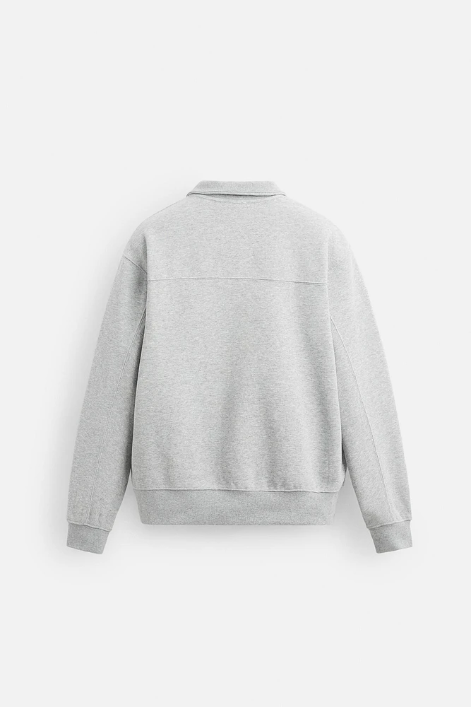 BASIC QUARTER ZIP SWEATSHIRT