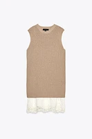 ROBE EN MAILLE MATIÈRES VARIÉES