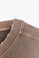 WASHED EFFECT PLUSH SWEATSHIRT