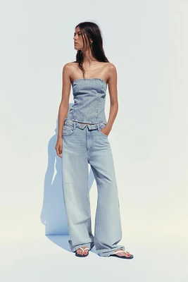 TOP BANDEAU EN JEAN TRF