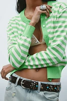 STRIPED KNIT JACKET