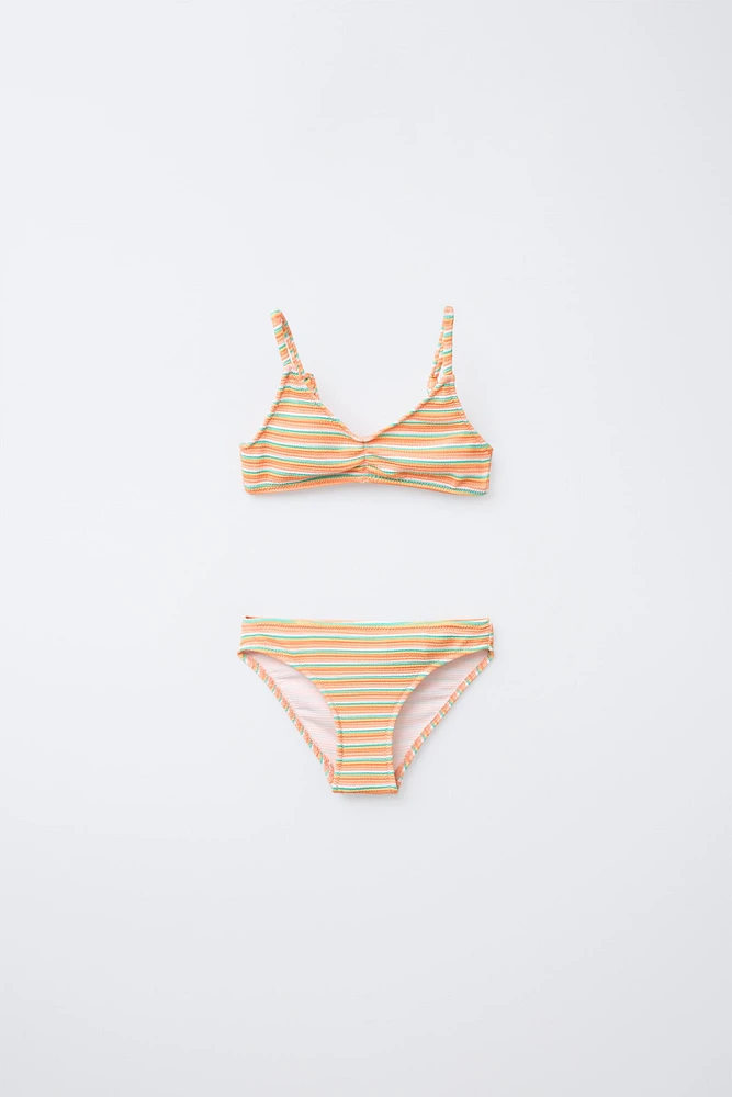 6-14 ANS/ BIKINI RAYURES MULTICOLORE