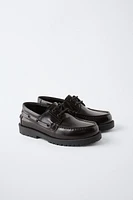 LEATHER LUG SOLE BOAT SHOES