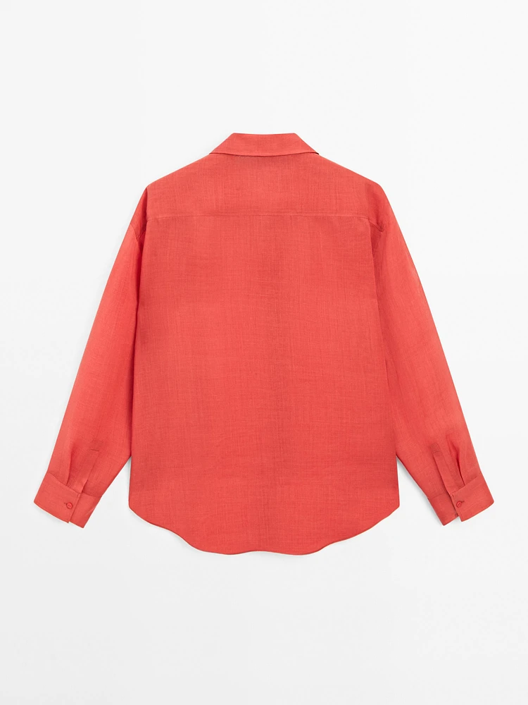 Flowing ramie blend shirt