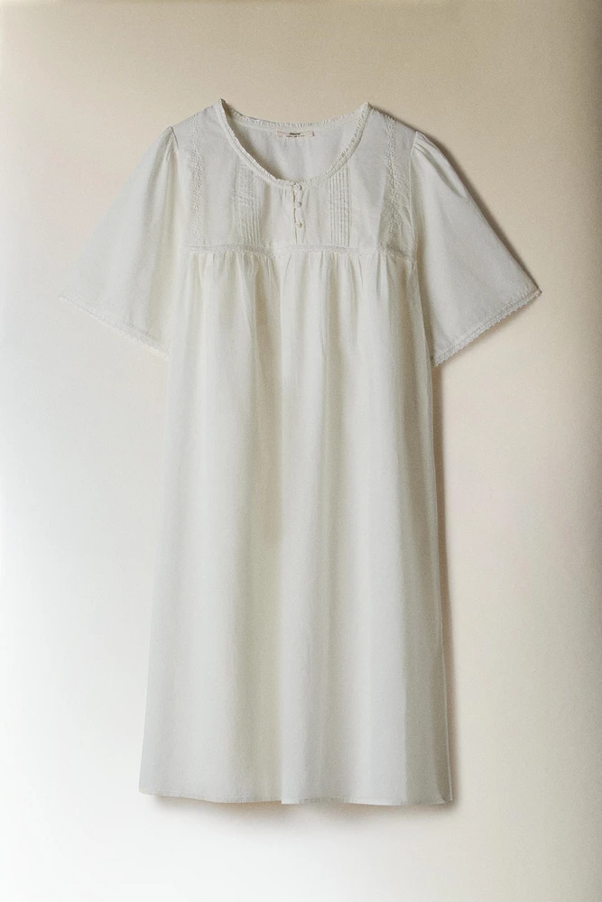 CHEMISE DE NUIT COTON BRODERIES
