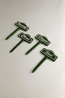 SET OF CERAMIC GARDEN PLANT MARKERS (SET OF 4)