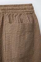 TEXTURED STRIPED BAGGY PANTS