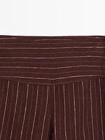 Pantalon large lin taille haute