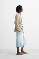 RIBBED DISTRESSED SWEATER