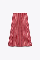 STRIPED MIDI SKIRT