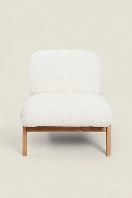 UPHOLSTERED BOUCLÉ WOOL ARMCHAIR