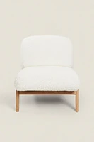 UPHOLSTERED BOUCLÉ WOOL ARMCHAIR