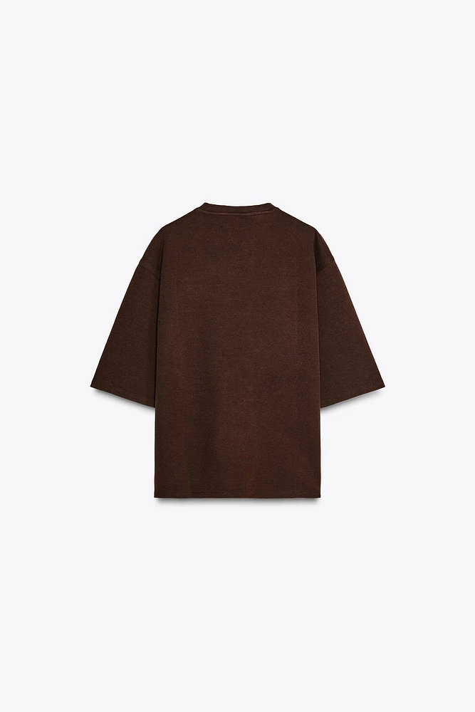 T-SHIRT INTERLOCK EFFET DÉLAVÉ