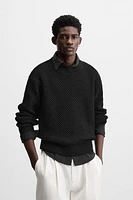 STRUCTURED OPENWORK SWEATER