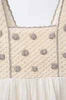 CROCHET KNIT TEXTURED DRESS