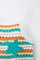 STRIPED KNIT TOP WITH SEA MOTIFS