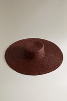 LONG BRIM RAFFIA BEACH HAT