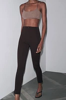 CREPE ZIPPER LEGGINGS