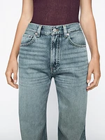 Jean flare taille haute coton