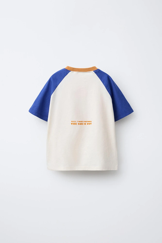 T-SHIRT À MANCHES RAGLAN ET PALMIER